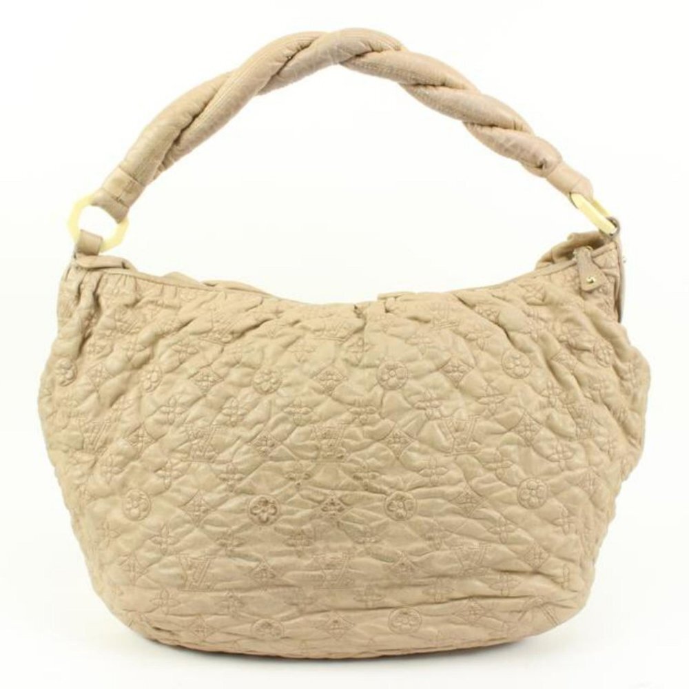 Louis Vuitton Beige Ecru Monogram Leather Olympe Croissant Hobo 28lk324s - Picture 7 of 12